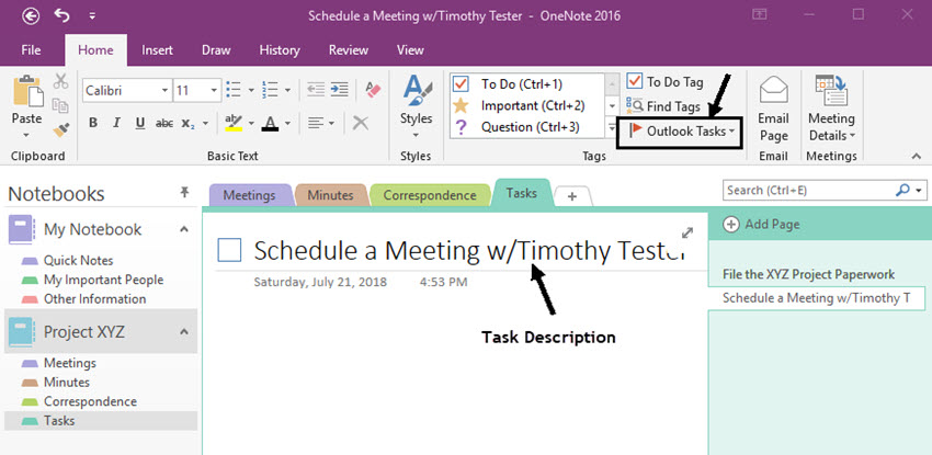 Onenote to do list template